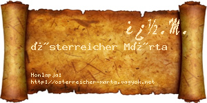 Österreicher Márta névjegykártya