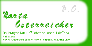 marta osterreicher business card